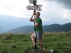 Cris and sign post (Fagaras Mountains)