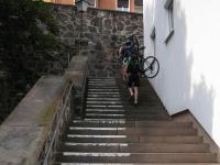 Climbing stairs with bikes (Freiburg, Germany)