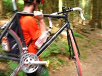 Julian road cycling in the forest (Freiburg, Germany)