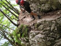 Chris ascending (Triglav Nat. Park, Slovenia)
