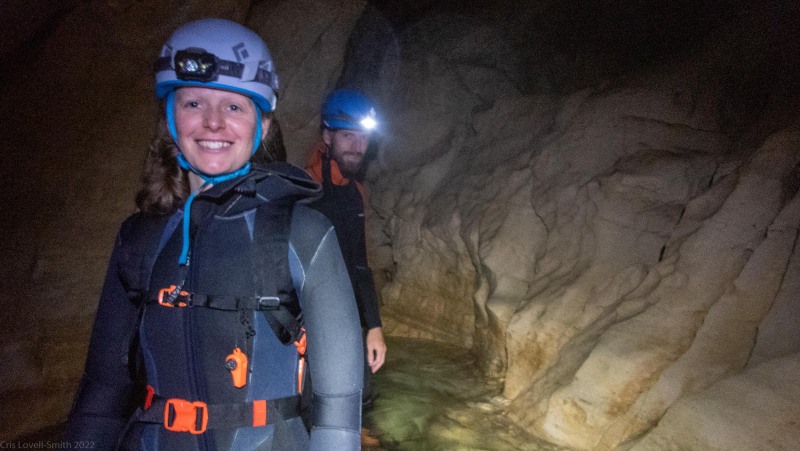 Rachel and Craig in Cave Stream (Adventures with Craichel Jan 2022)