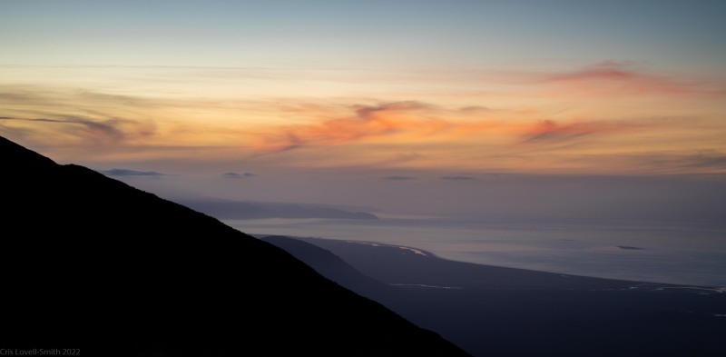 Sunset from the Mataketake Ridge looking towards Haast (Adventures with Craichel Jan 2022)