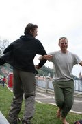 Mark and Cris doing the birdy dance (Brasov, Romania) resize
