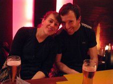 Emily and Chris with beer (Trondheim, Norway) resize