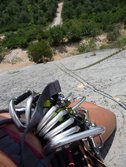 Quick draws on Frauke's harness (Lago di Garda, Italy) resize