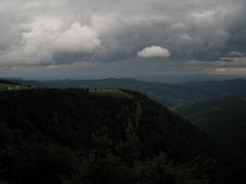 View from could climbing crag back towards Germany (Vogesen Mountains, France) resize
