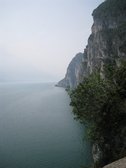 View down the lake from the cliffs (Lago di Garda, Italy) resize