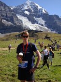 Julian with his beer after the marathon (Jungfrau Marathon, Switzerland) resize