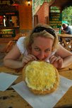Edit eats her langos (Lake Belaton, Hungary) resize