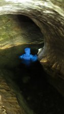 Katie in the deep water (Cave Stream) resize