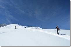 Brendan walking towards the summit (Ski tour Wertacherhörnle)