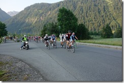 Cris cycling at the beginning of the race (Tannheimer Tal Radmarathon)