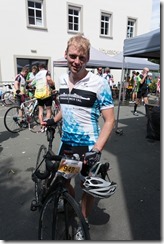 Looking nackered at the finish line (Highlander Radmarathon 2014)