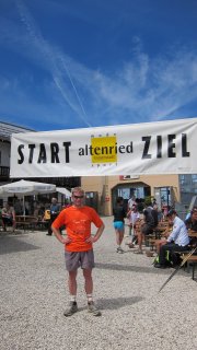 At the finish (Immenstadt Gebirgsmarathon 2011)
