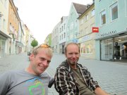 Cris, and Manu getting icecream (Kempten, Germany)
