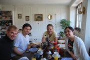 Cris, Daniel, Jane, and Bel having brunch (Zuerich, Switzerland)