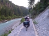 Cris riding along next to river (near Chur, Switzerland)