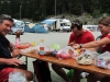 Dieter, Chris, and Em at the breakfast table (SOW 2011, Switzerland)