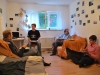 Eating pizza (Rosenstauden Flat, Freiburg, Germany)