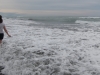 Katie plays in the surf (Near Greymouth)