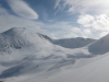 Snowy moutains (Rørnestinden, Norway)