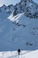 Heading up (Ski touring Jamtalhuette)