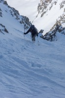 Leonie ascending to the summit of the Hintere Jamspitze (Ski touring Jamtalhuette)