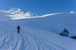Leonie on the Jamtalferner 2 (Ski touring Jamtalhuette)