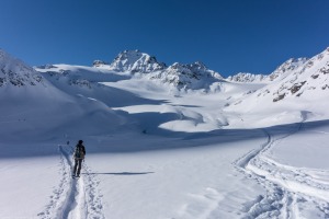 Leonie on the Jamtalferner (Ski touring Jamtalhuette)