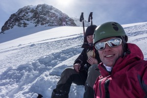 Lunch break (Ski touring Jamtalhuette)