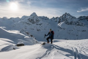 Premium posing (Ski touring Jamtalhuette)