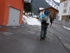 Leonie sets off (Ski touring Jamtalhuette)
