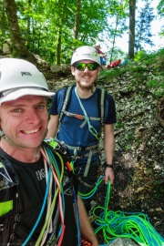 Cris and Johannes getting ready to climb (Climbing Holiday June 2019)