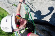Cris crosses the spalter (Climbing Holiday June 2019)