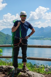 Johannes at the top of the climb (Climbing Holiday June 2019)