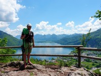 Cris at the top of the climb (Climbing Holiday June 2019)