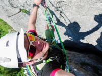 Cris crosses the spalter (Climbing Holiday June 2019)