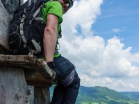 Johannes perching on the seat (Climbing Holiday June 2019)