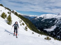 Johannes on skit tour to Lampsenspitze (Multisport weekend in Austria March 2024)