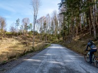 Johannes sets off on his gravel bike (Multisport weekend in Austria March 2024)