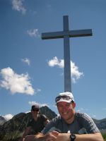 Amber and Al infront of cross (Allgaeu, Germany)