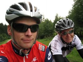 Cris and Frauke riding (Allgaeu, Germany)