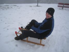 Cris is a sledding machine (Switzerland)