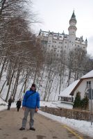 Cris with Neuschwannstein behind (Germany)