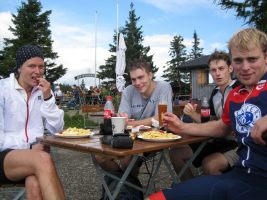 Eating at the summit of Kandel (Freiburg, Germany)