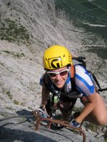 Emily on ladder (Lago di Garda, Italy)