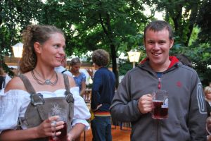 Frauke and Al drinking (Kempten, Germany)