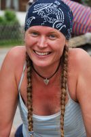 Frauke smiling (Tramping Schrecksee, Germany)