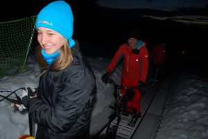 Lisa and Martin on lift (NTC am Nebelhorn, Germany)