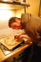 Martin chopping pizza (Sonthofen, Germany)